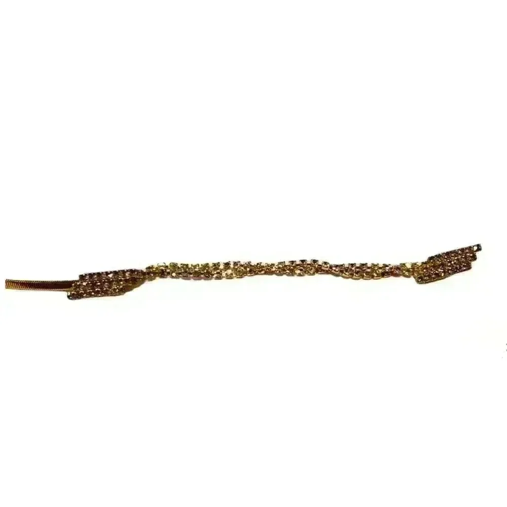 Vintage Rhinestone Gold Coil Stretch Belt Waist Chain Juliana